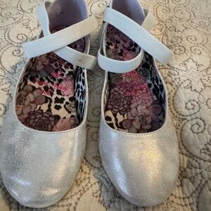 Blowfish Shimmering Silver Dress Shoes for Kids